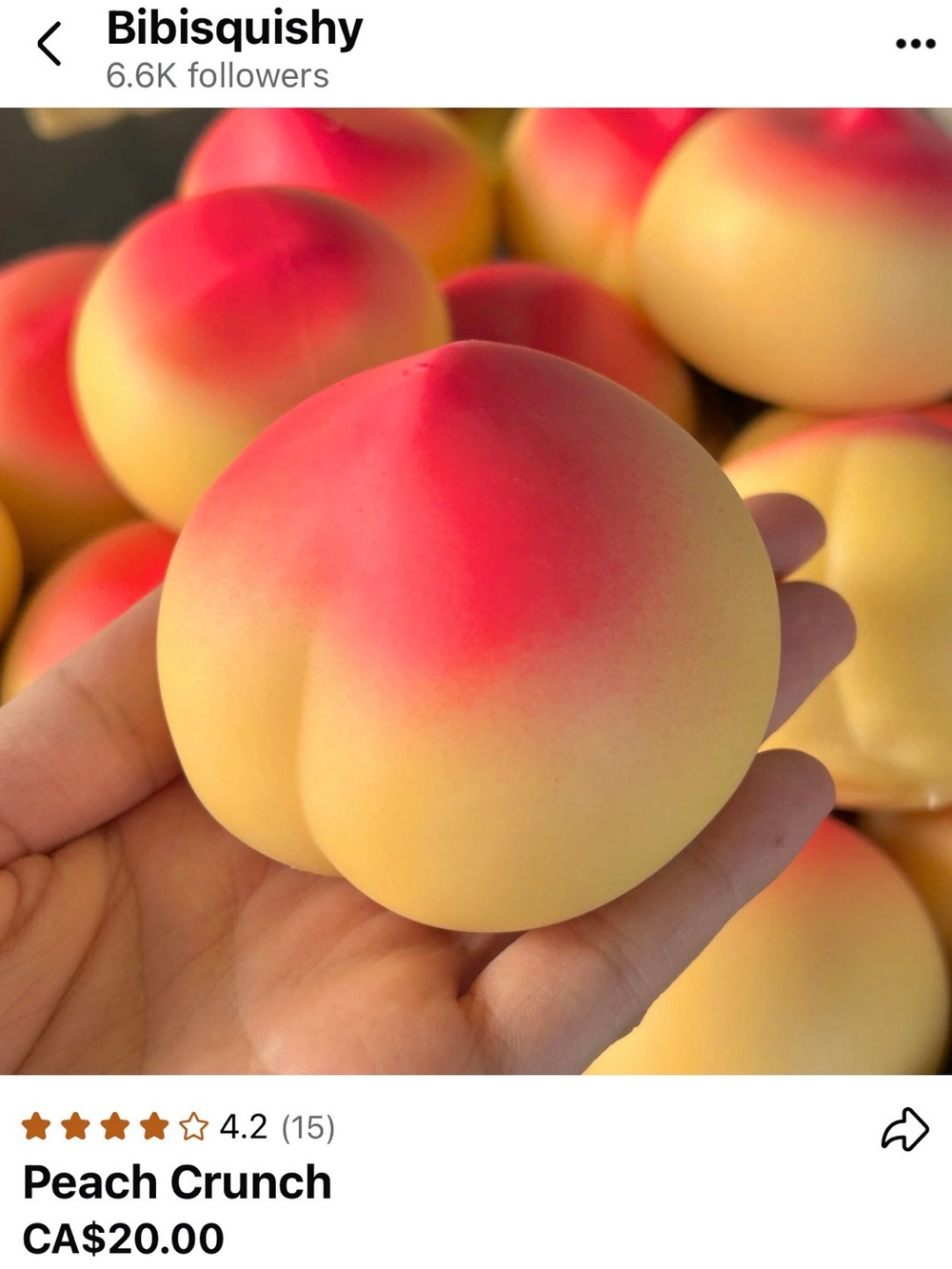 Peach Crunch Squishy Stress Toy - Yellow and Pink